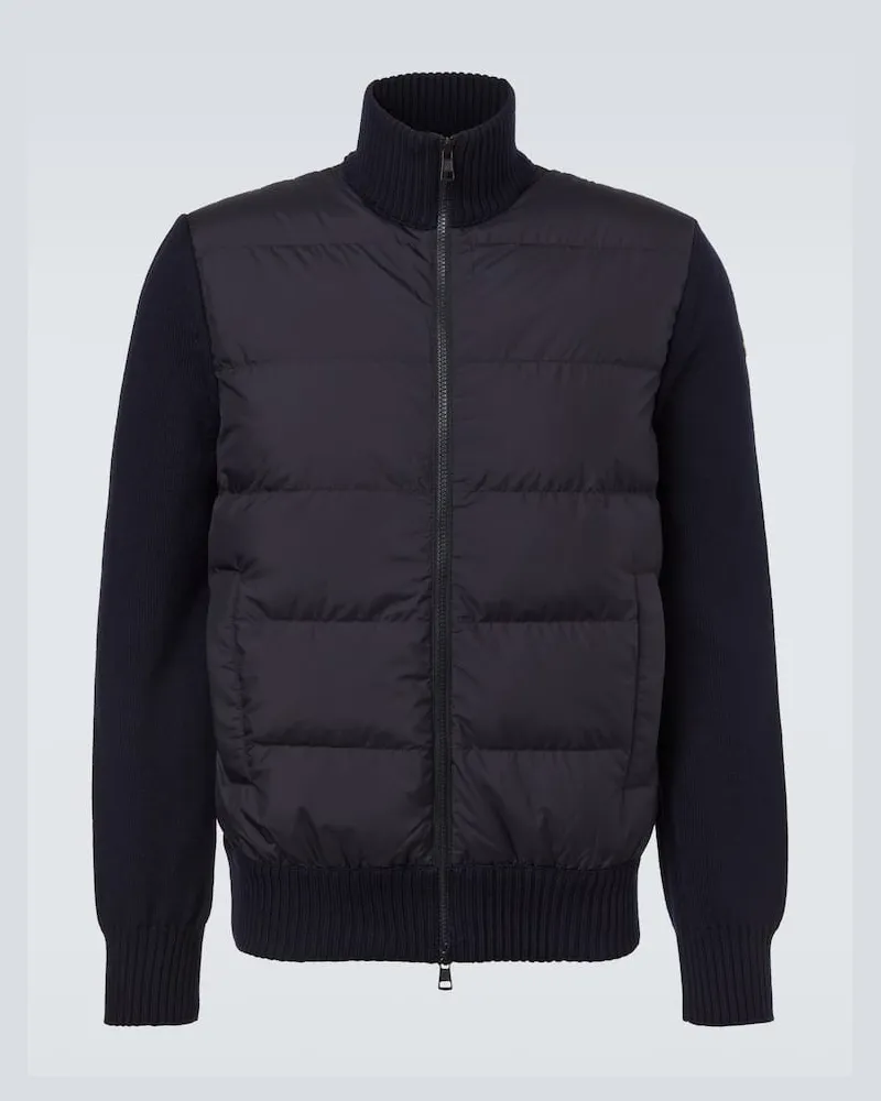 Moncler Daunenjacke mit Wolle Blau
