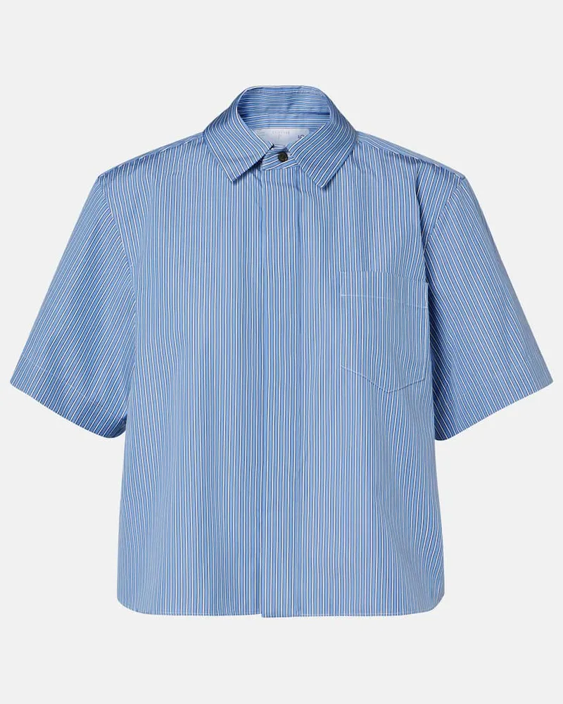Sacai Hemd aus Baumwollpopeline Blau