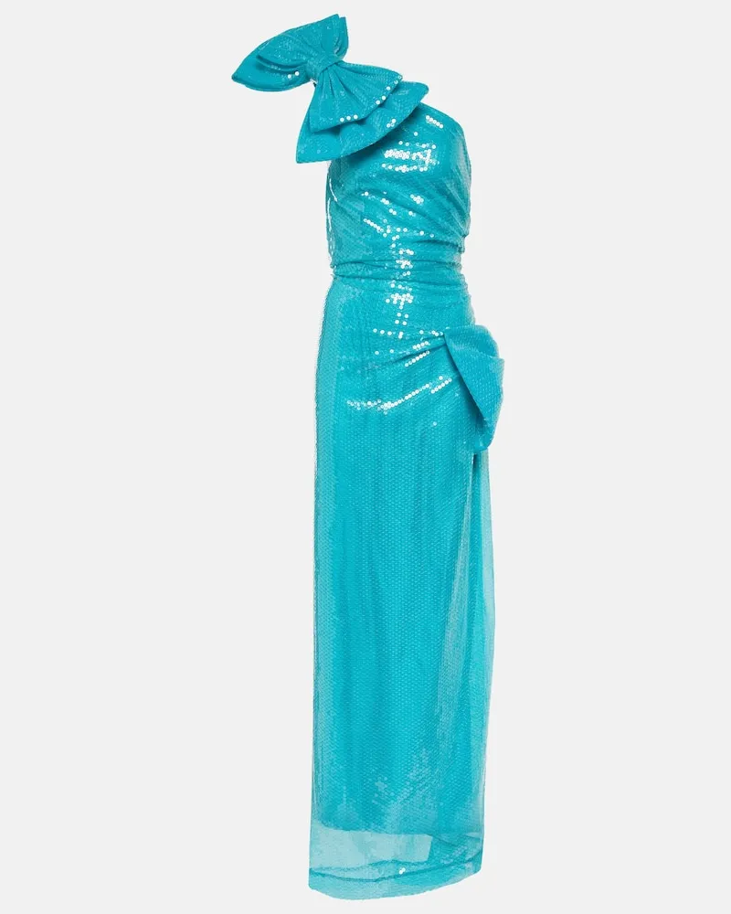 Nina Ricci Robe mit Pailletten Blau