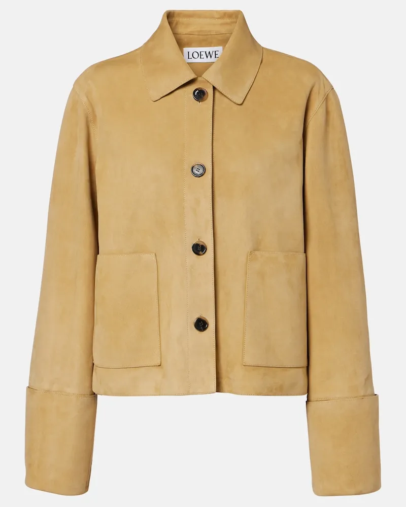 Loewe Jacke aus Veloursleder Beige