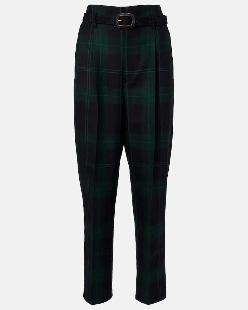 Ralph Lauren High-Rise-Hose aus Wolle Grün