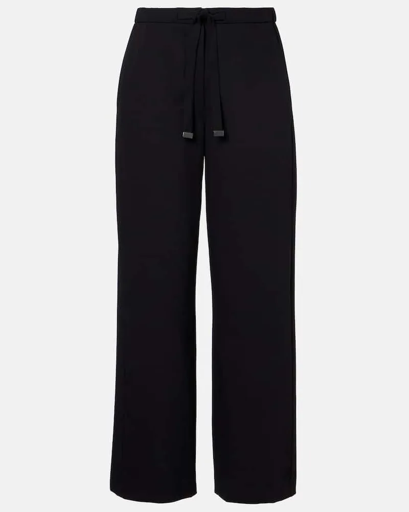 Max Mara Weite Hose Argenta aus Schurwolle Schwarz