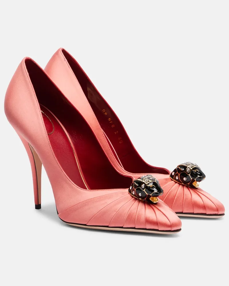 Valentino Garavani Verzierte Pumps Pas De Chat 105 aus Satin Rosa
