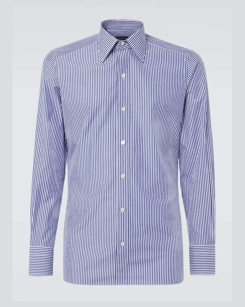 Tom Ford Hemd aus einem Baumwollgemisch Blau