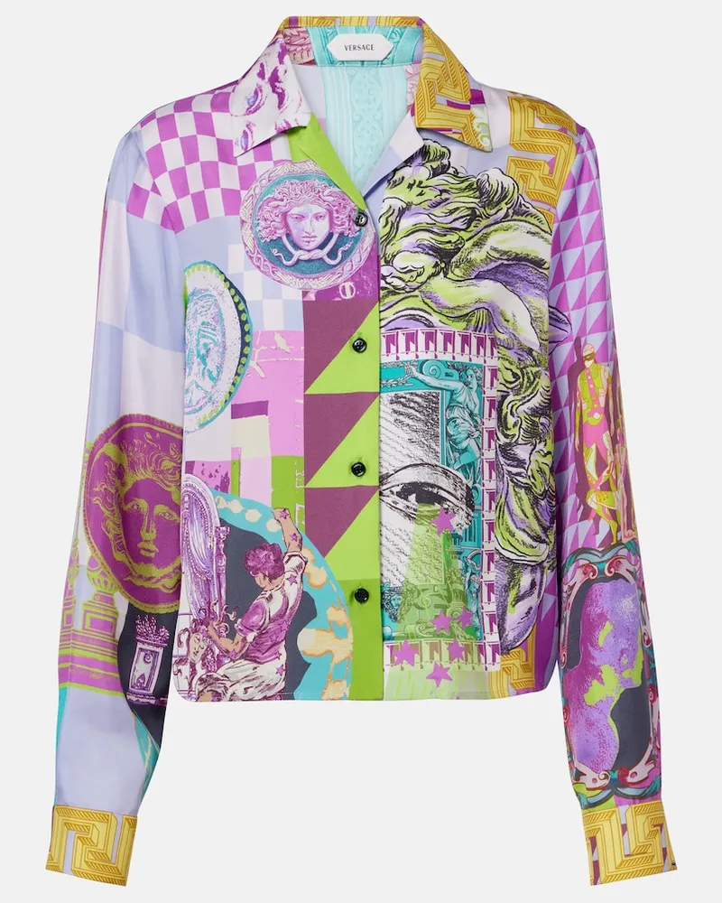 Versace Hemd Medusa aus Seide Multicolor