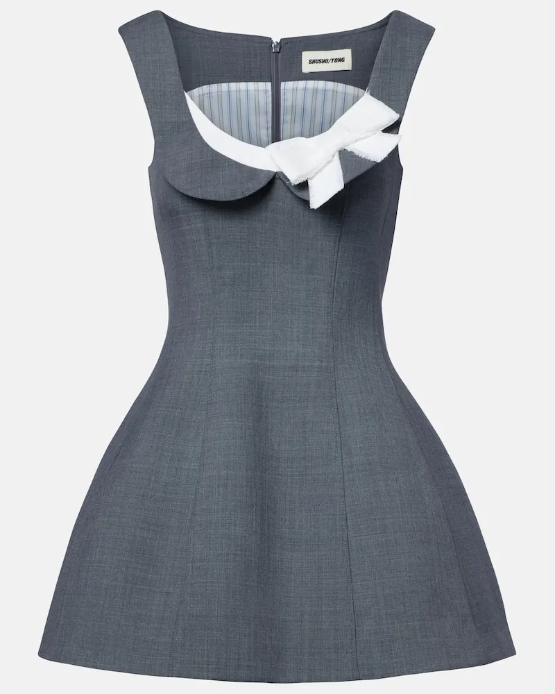 SHUSHU/TONG Minikleid aus Twill Grau