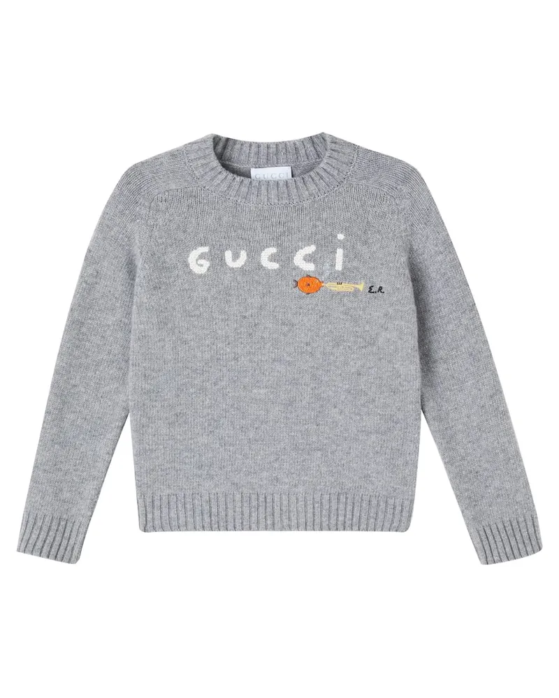 Gucci X Euan Roberts Pullover aus Wolle Grau