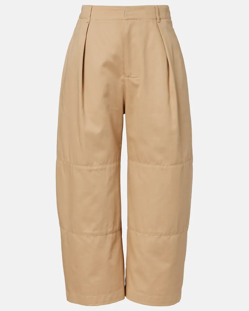 Loewe Cropped-Hose aus Baumwolle Beige
