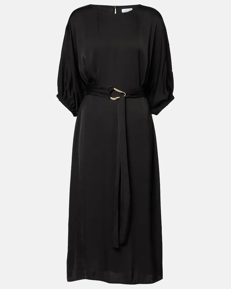 Velvet Midikleid Laurel aus Satin Schwarz