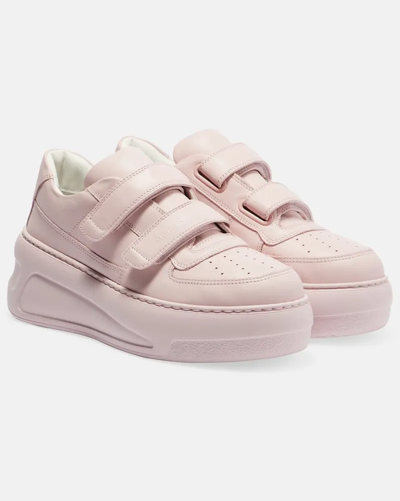 Acne Studios Plateau-Sneakers Face aus Leder Pink