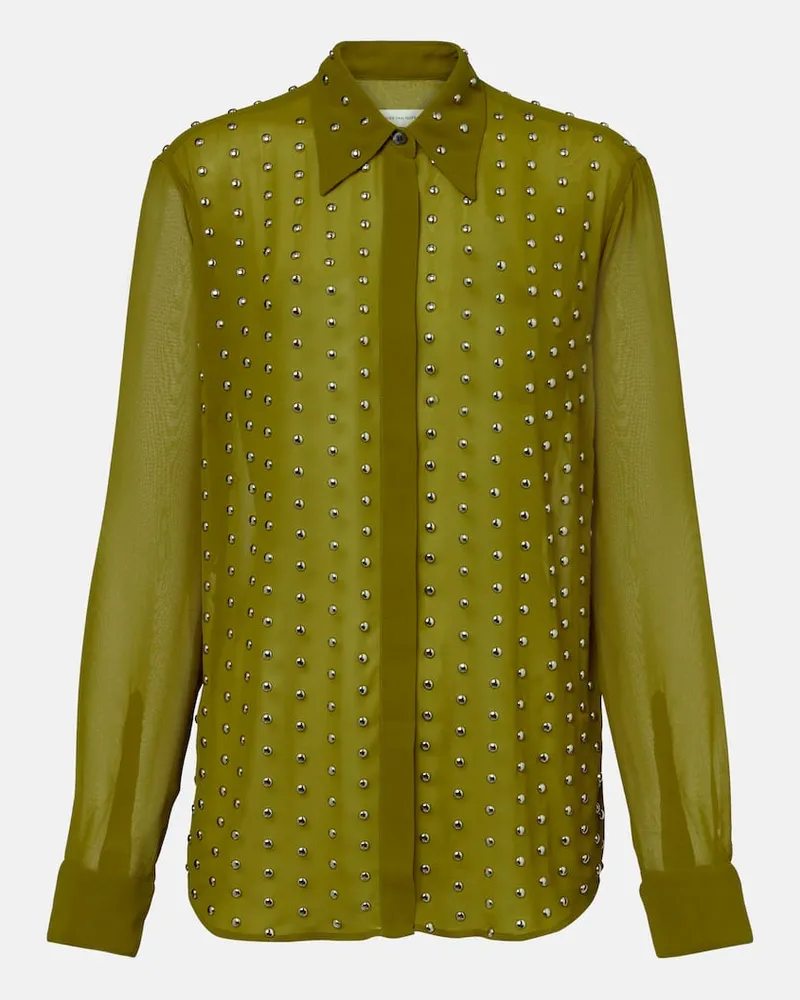 Dries van Noten Verziertes Hemd Chowy Grün