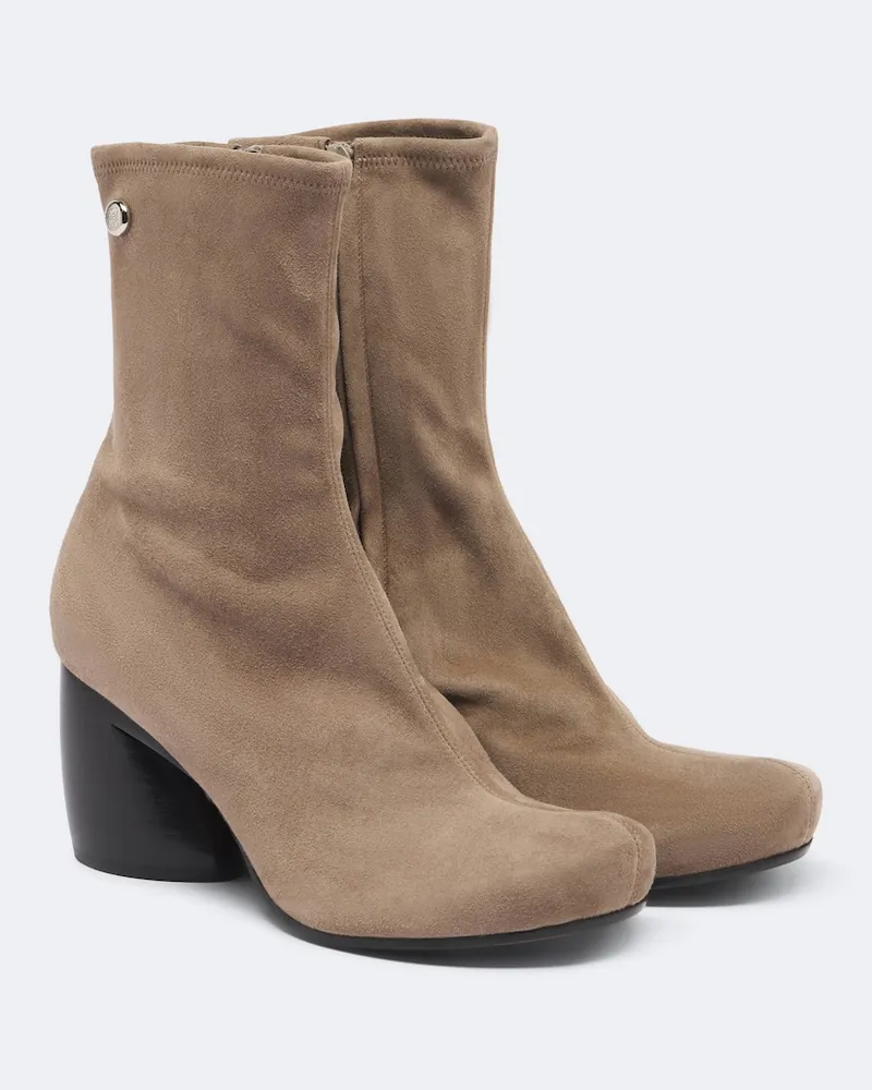Loewe Ankle Boots Oval aus Veloursleder Beige