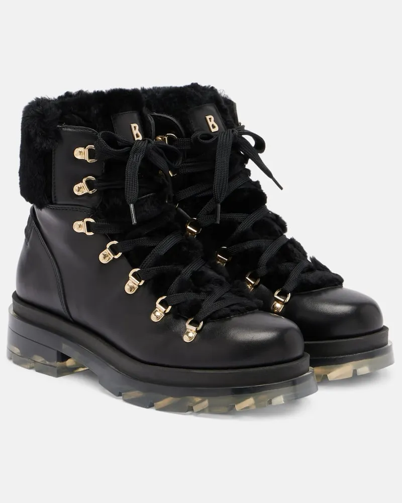 Bogner Schnürstiefel Swansea aus Leder mit Shearling Schwarz