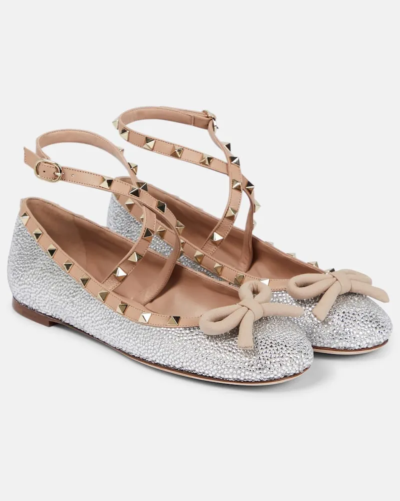 Valentino Garavani Verzierte Ballerinas Rockstud Metallic