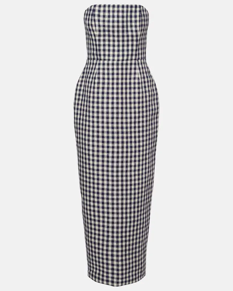 Posse Maxikleid Romeo aus Leinen Blau