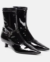 The Row Ankle Boots Cyd aus Lackleder Schwarz