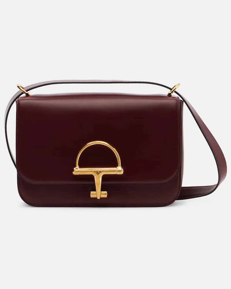 Gucci Schultertasche Siena aus Leder Burgunderrot