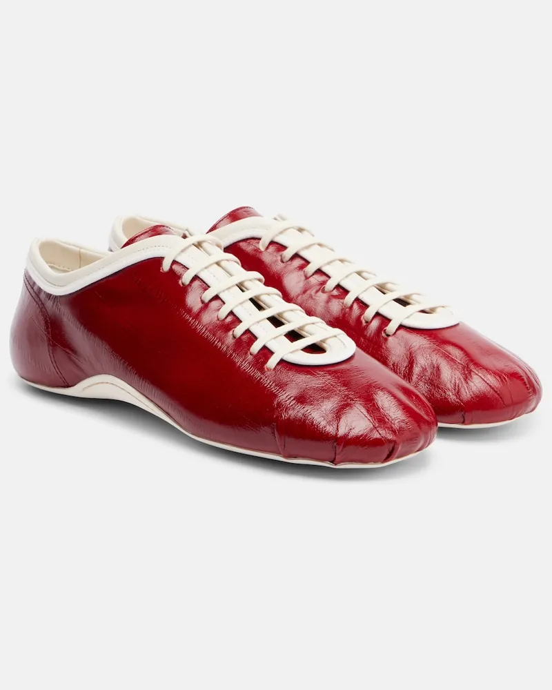Dries van Noten Sneakers aus Leder Rot