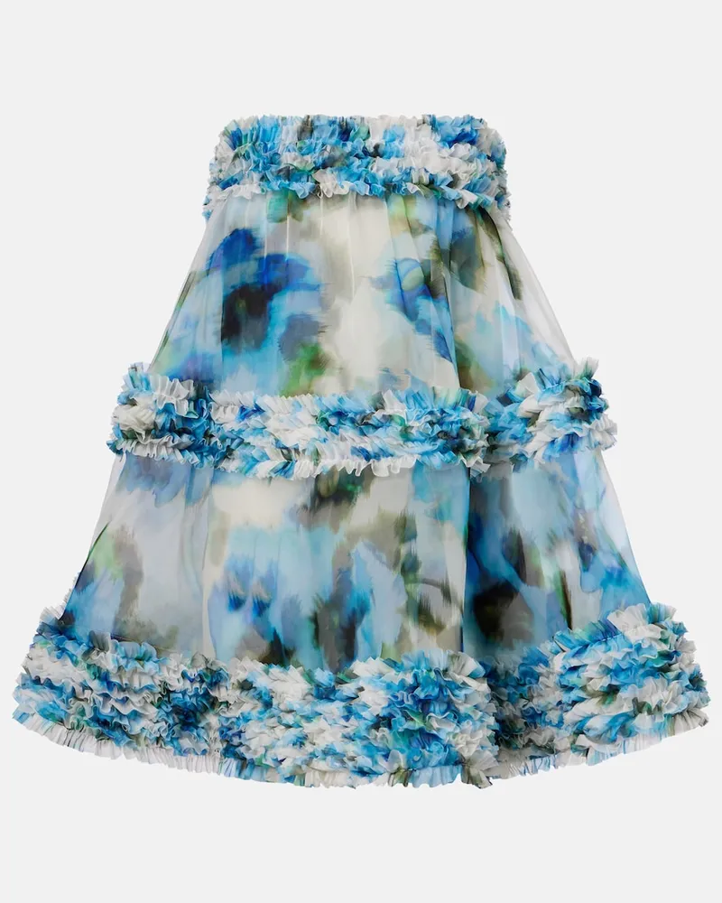 Zimmermann Minikleid Alchemy aus Seidenorganza Blau