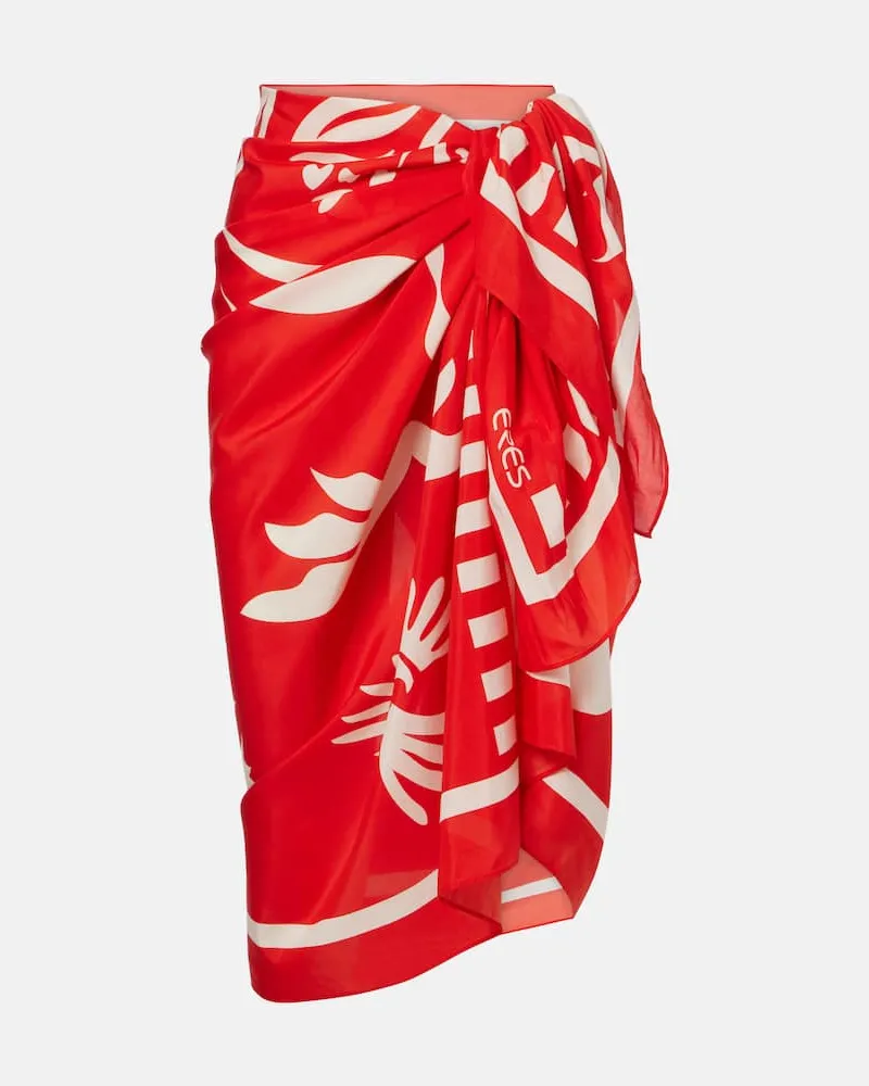 Eres Bedruckter Pareo Mandara aus Baumwolle und Seide Orange