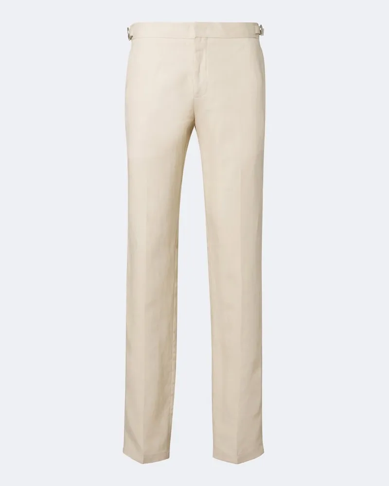 Orlebar Brown Gerade Hose Giffon aus Leinen Beige