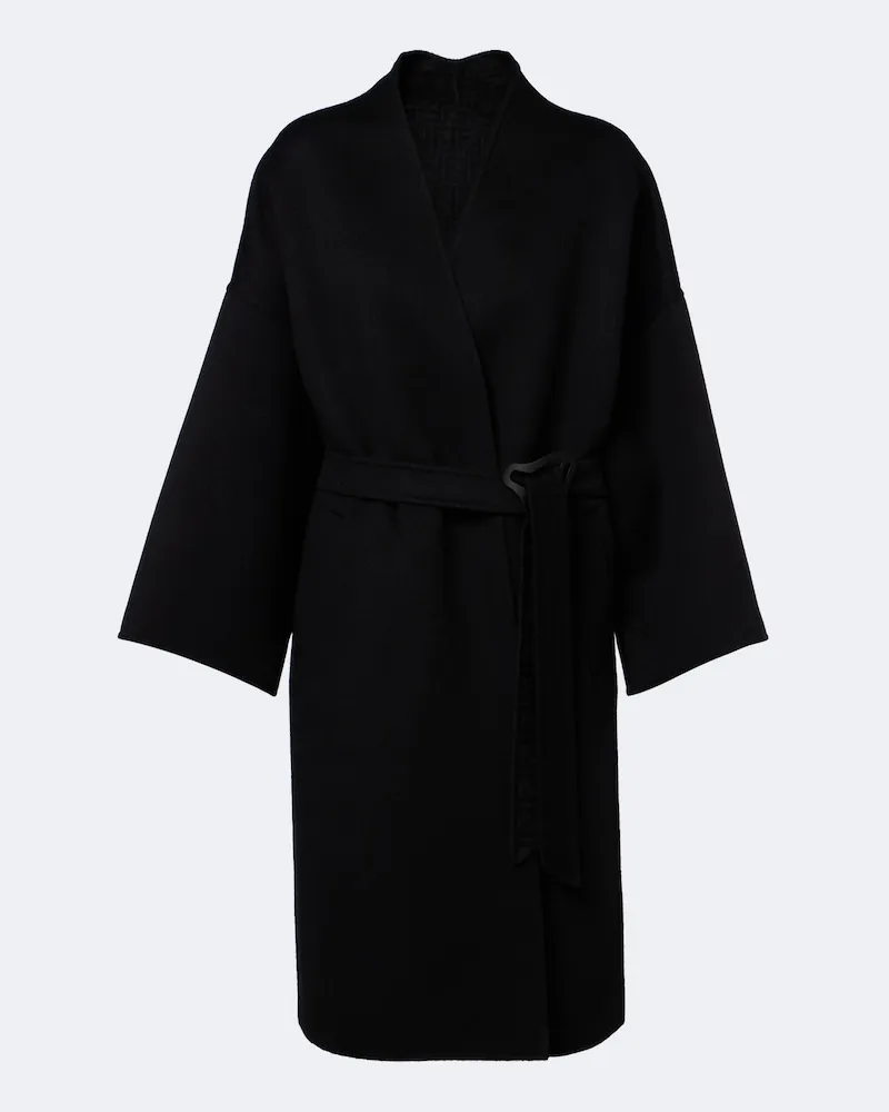 Fendi Mantel aus Wolle Schwarz
