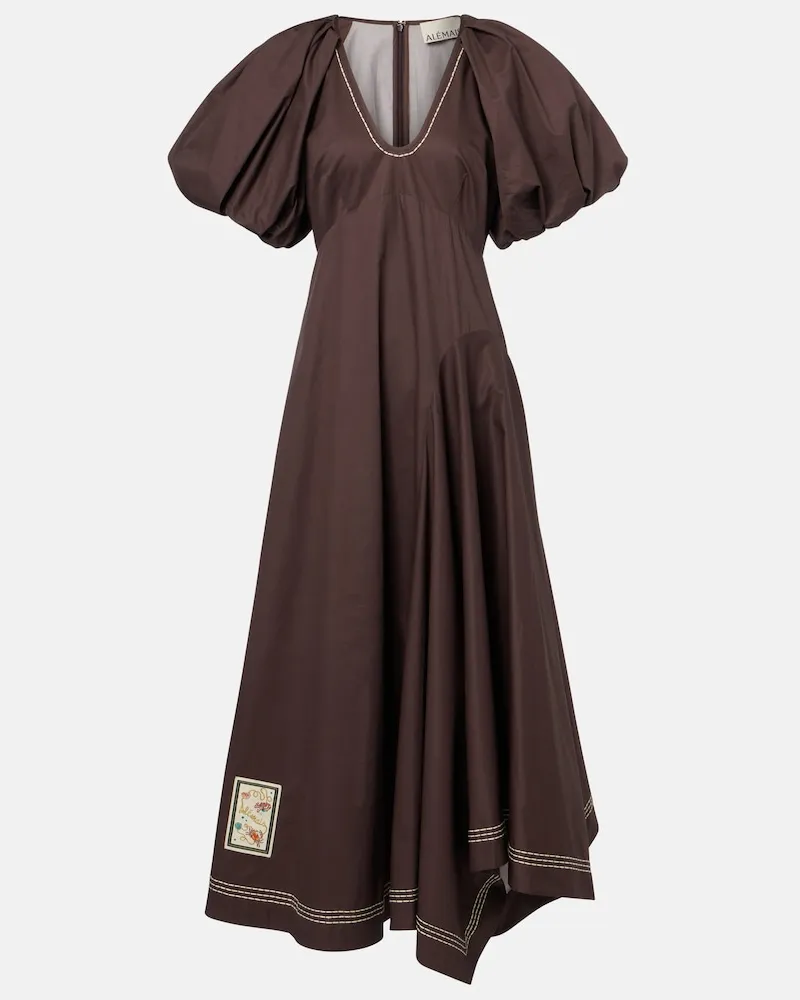 ALEMAIS Alémais Maxikleid aus Baumwolle Braun