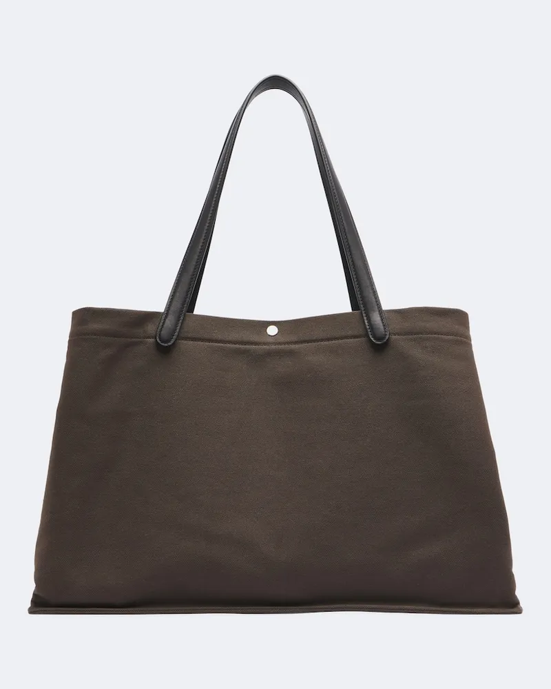 The Row Tote Bag Idaho Large aus Canvas mit Leder Braun