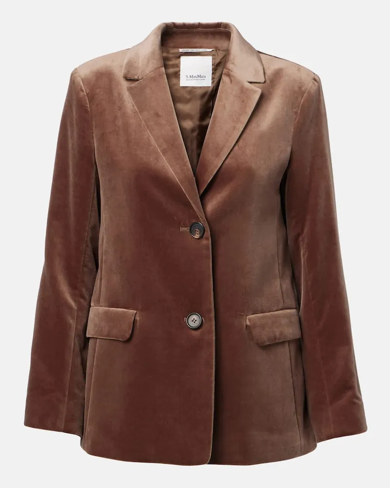 Max Mara Blazer Agata aus Baumwollsamt Braun