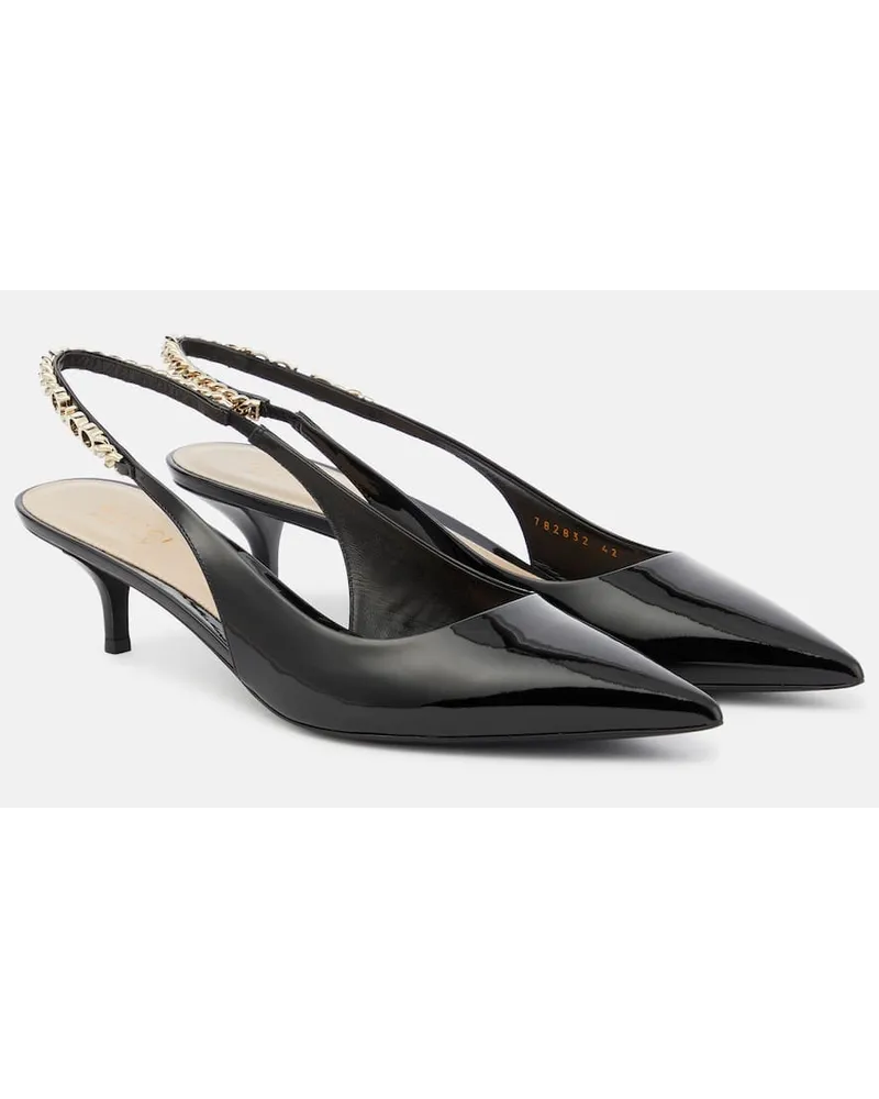 Gucci Slingback-Pumps  Signoria aus Lackleder Schwarz