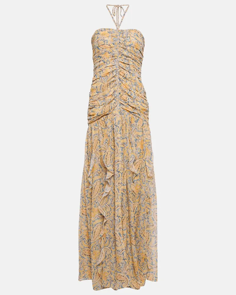 Veronica Beard Maxikleid Lucine aus Seide Gelb
