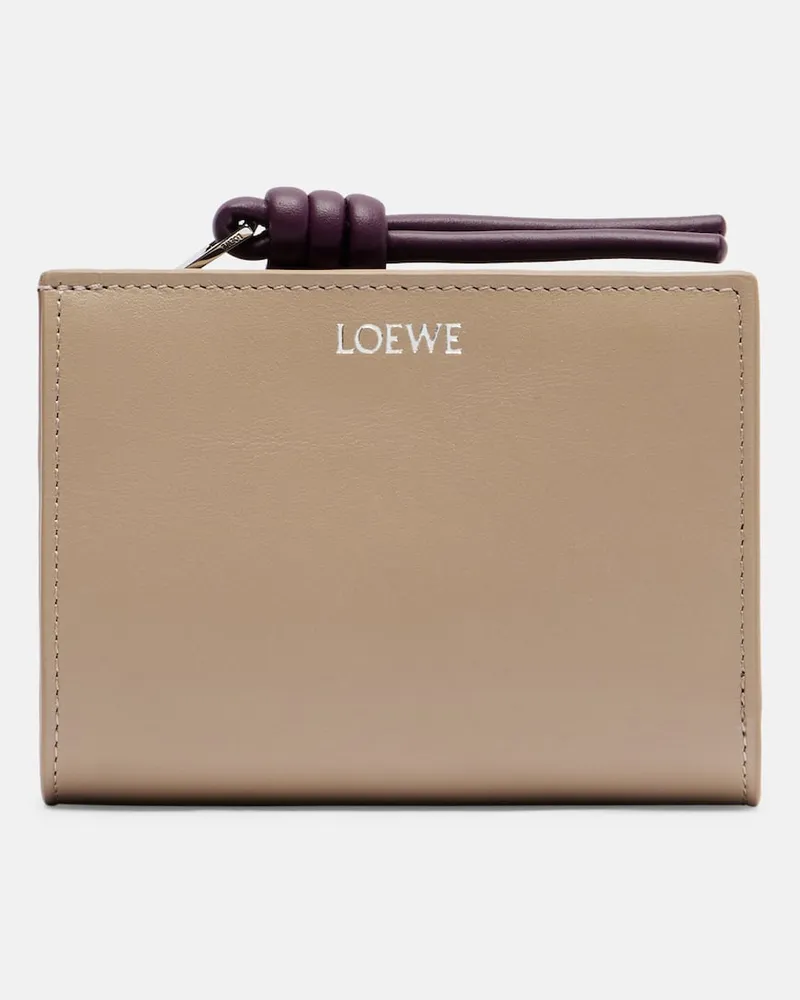 Loewe Portemonnaie Knot aus Leder Beige