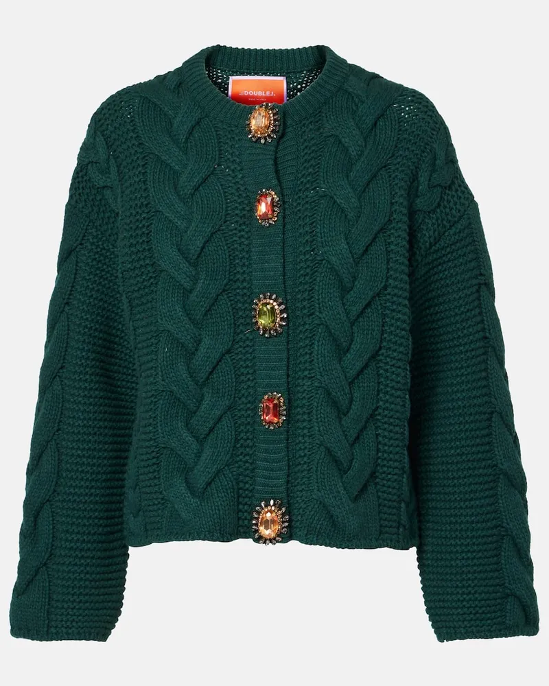 La DoubleJ Cardigan Portrait aus Strick Schwarz
