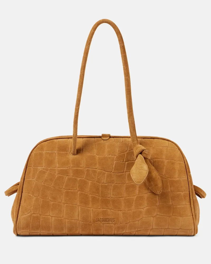 Jacquemus Schultertasche Le Turismo Medium aus Veloursleder Braun
