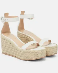 Gianvito Rossi Espadrille-Sandalen Portofino aus Leder Weiss