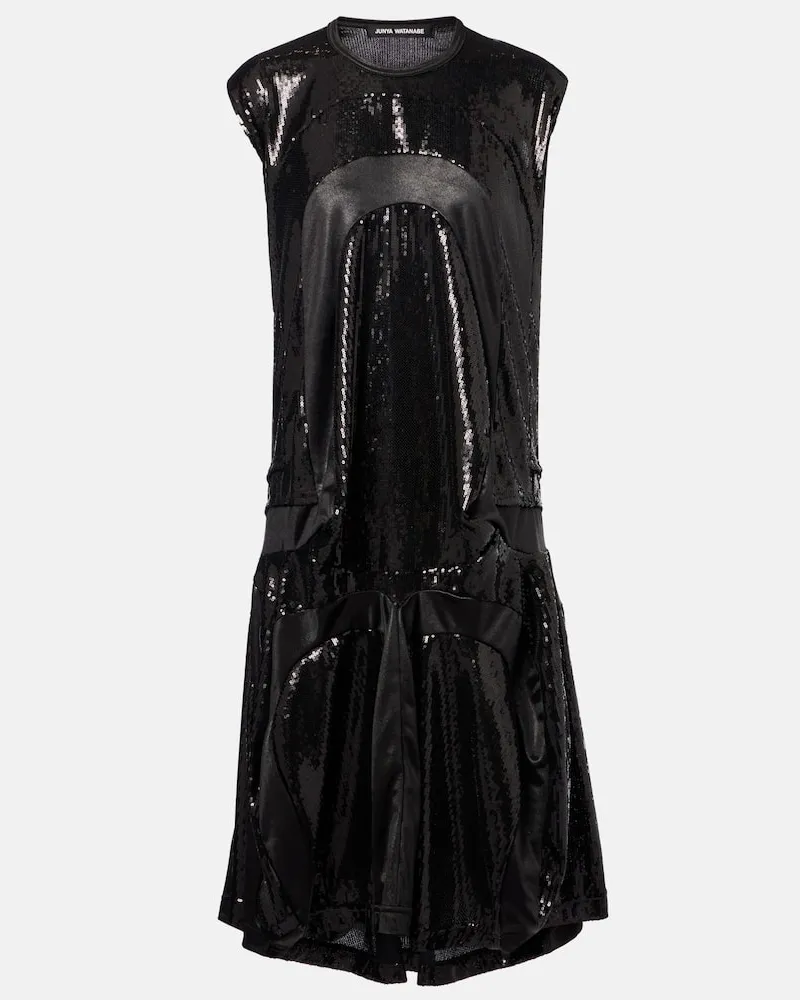 Junya Watanabe Midikleid mit Pailletten Schwarz