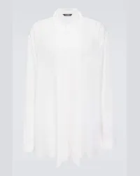 Dolce & Gabbana Oversize-Hemd aus Crepe de Chine aus Seide Weiss