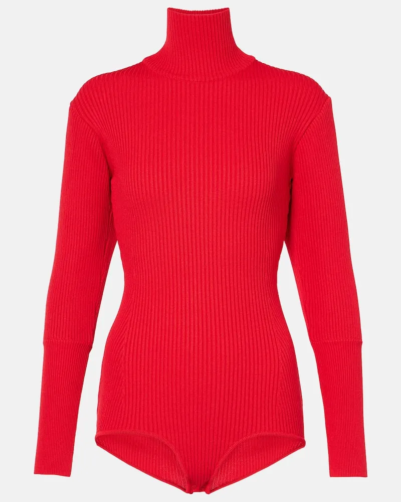 Magda Butrym Body aus Rippstrick Rot