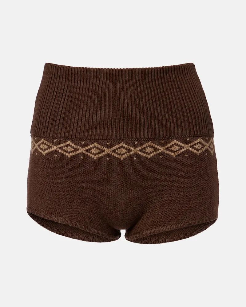 Magda Butrym Shorts aus Wolle Braun
