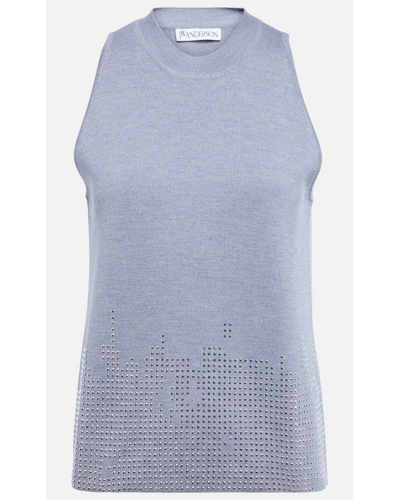 J.W.Anderson Verziertes Top aus Wolle Grau