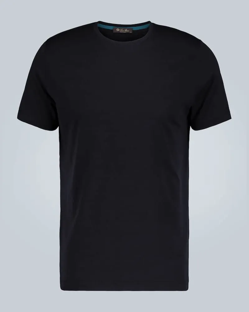 Loro Piana T-Shirt aus einem Seidengemisch Blau