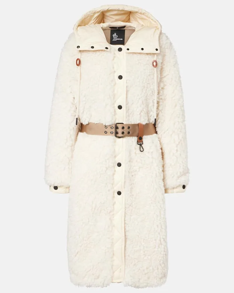 Moncler Daunenmantel Blavet aus Teddyfleece Weiß