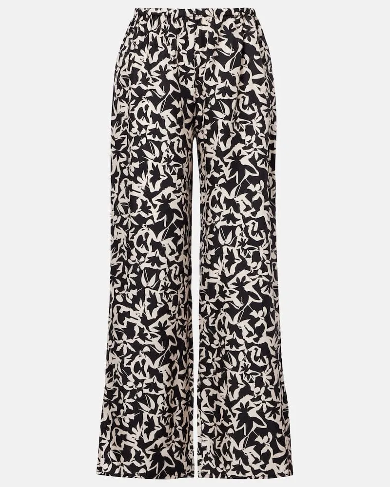 ASCENO Weite Hose Loreto aus Seiden-Twill Weiß