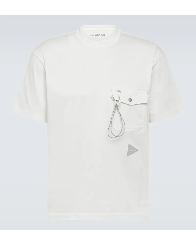 and wander T-Shirt Pocket T aus Jersey Weiss