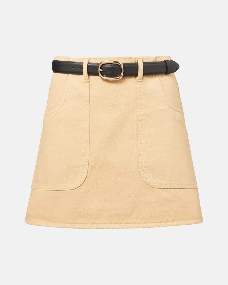 Self-Portrait Minirock aus Denim Beige