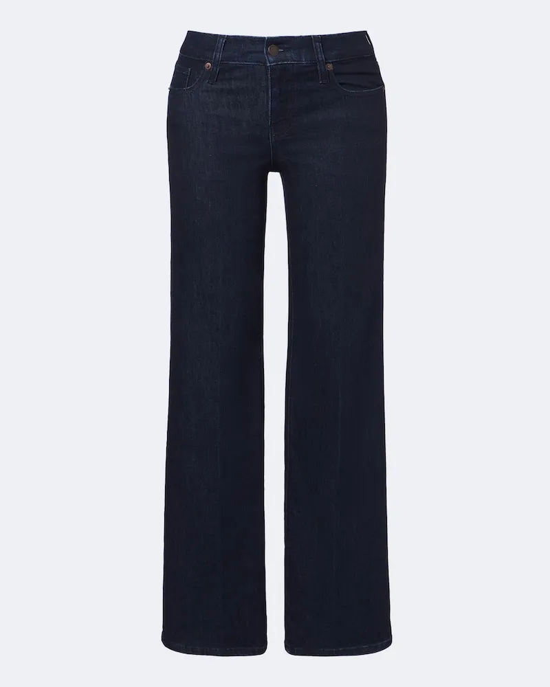 Frame Denim Low-Rise Wide-Leg Jeans Blau
