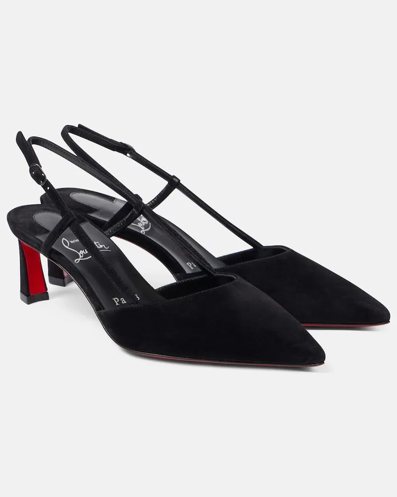 Christian Louboutin Slingback-Pumps Condoroline 55 aus Veloursleder Schwarz