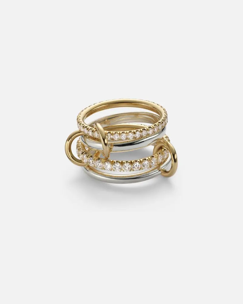 Spinelli Kilcollin Ring Halley aus 18kt Gelbgold und Sterlingsilber mit Diamanten Gold