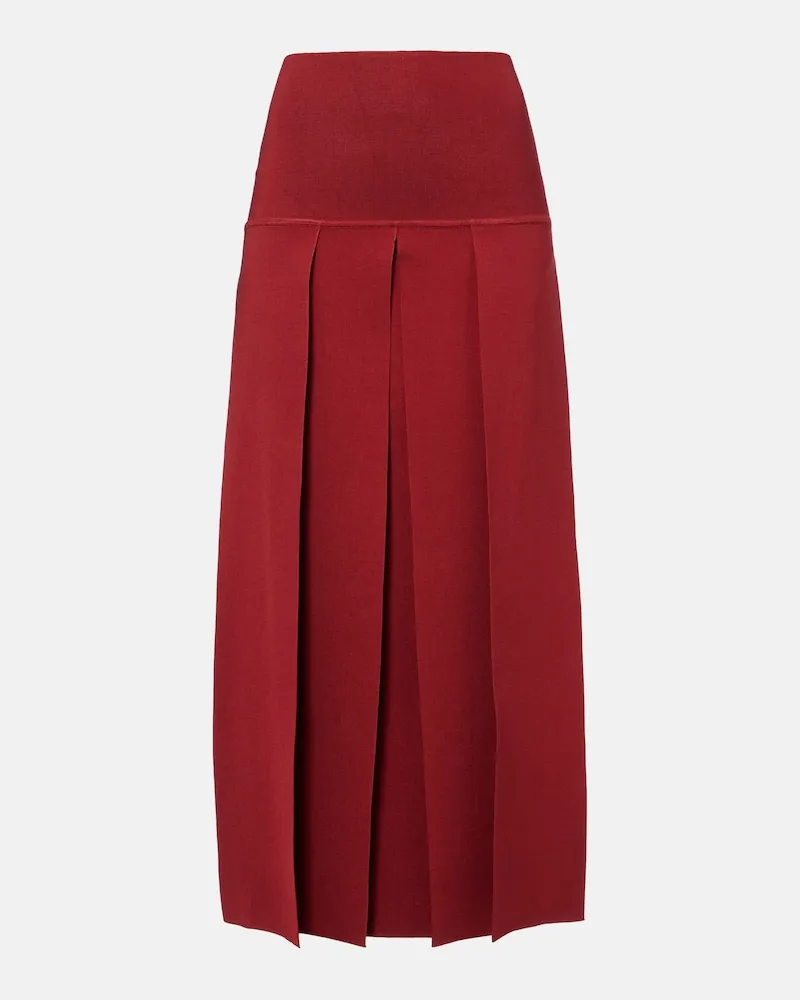 Alaïa Alaïa Plissierter Midirock Rot
