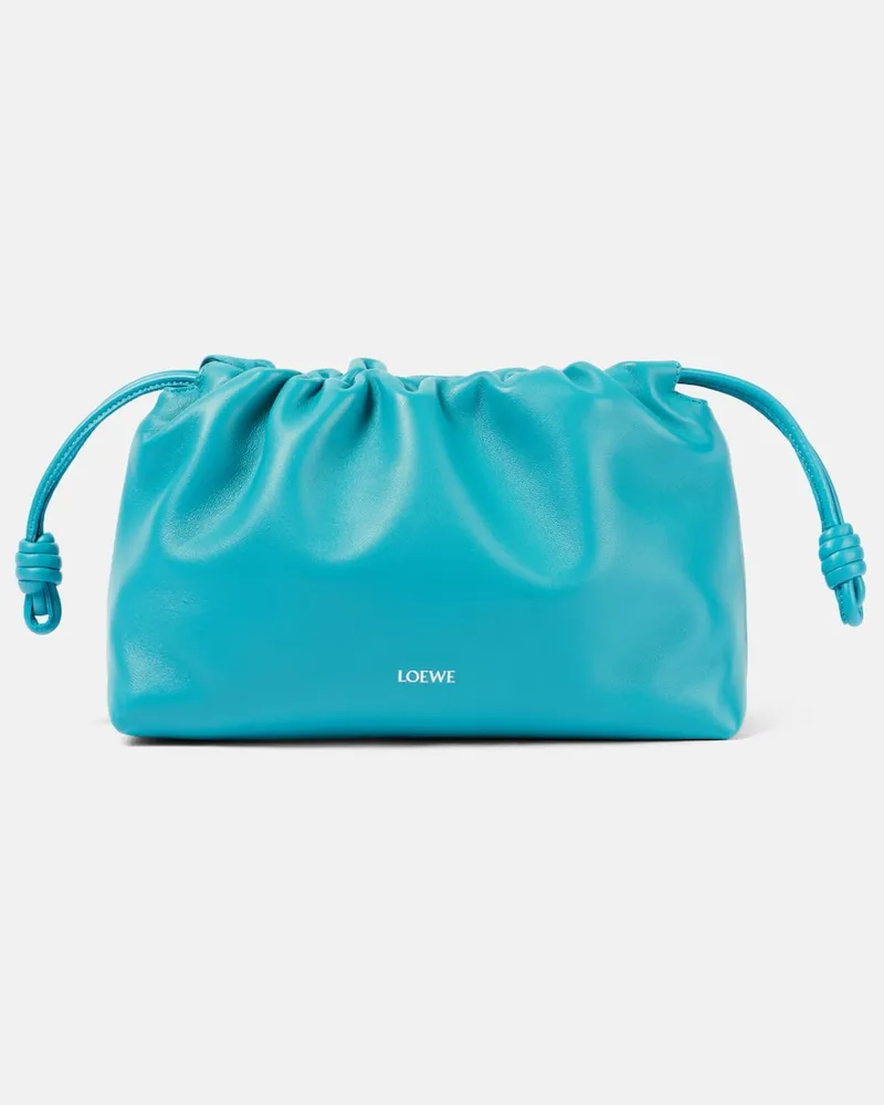 Loewe Clutch Flamenco Medium aus Leder Blau